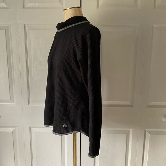 RBX Womens Black Waffle Knit Long Sleeve Mock Neck Top - Picture 5 of 6